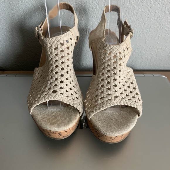 SO macrame type sandals wedge heel size 8.5 - Picture 2 of 12